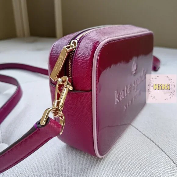 Kate Spade Oh Snap Mini Camera Bag Dark Raspberry Multi KJ054 - Picture 3 of 11